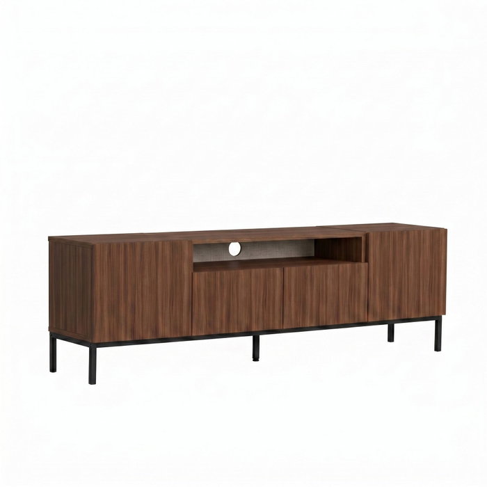 Nordure Rivoli Soporte para TV Milano Walnut y Negro Nordure Rivoli Soporte para TV Milano Walnut y Negro